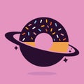 Planet Donuts Logo Template Design.