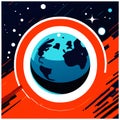 Planet earth on abstract background. Vector illustration in flat design style. generative AI Royalty Free Stock Photo