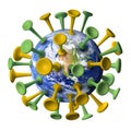 Planet Earth affected by Corona virus Royalty Free Stock Photo