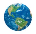 Planet Earth America View Isolated