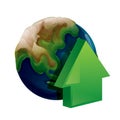 planet earth with arrow concept. Vector illustration decorative design Royalty Free Stock Photo