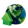 planet earth with arrow concept. Vector illustration decorative design Royalty Free Stock Photo