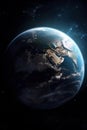 Planet earth in the background of the universe, photorealistic. Royalty Free Stock Photo