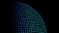 Planet earth with binary data code number on black background. A Royalty Free Stock Photo