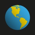 Planet earth on a black background. North and South America. Continents. Ocean. Space Royalty Free Stock Photo