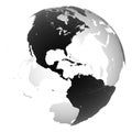 Planet Earth. Black and white illustration of globe Royalty Free Stock Photo