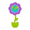 Planet Earth on a blossom flower Royalty Free Stock Photo