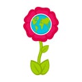 Planet Earth on a blossom flower Royalty Free Stock Photo