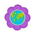 Planet Earth on a blossom flower Royalty Free Stock Photo