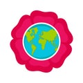 Planet Earth on a blossom flower Royalty Free Stock Photo