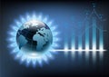 Planet earth in the blue flame of a gas burner Royalty Free Stock Photo