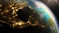 Planet Earth Central America zone using satellite imagery NASA
