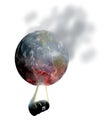 Planet earth climate change from oil barrel