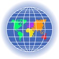 Planet Earth with continents, meridians, latitudes Royalty Free Stock Photo