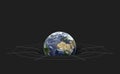 planet earth distorts space time - 3d render Royalty Free Stock Photo