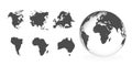 Planet Earth. Earth Day. The Earth, World Map on white background. Continents-America, Africa, Europe, Asia, Eurasia, Australia. Royalty Free Stock Photo