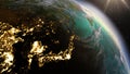 Planet Earth East Asia zone using satellite imagery NASA