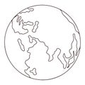 Planet earth engraved isolated on white background. Vintage sphere of world in hand drawn style Royalty Free Stock Photo