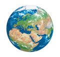 Planet Earth Europe View Isolated