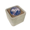 Planet earth in a flower pot. Realistic 3D Royalty Free Stock Photo