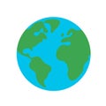 Planet earth globe flat design icon for web and mobile, banner, infographics. Royalty Free Stock Photo