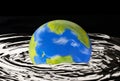 Planet earth flood risk concept.