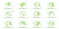 Planet Earth globe icon collection. Green planet symbol collection. Eco globe icon Royalty Free Stock Photo