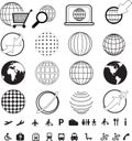 PLANET EARTH GLOBE ICON SET Royalty Free Stock Photo