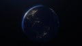 Planet earth globe at night. Highly detailed. Elements of this image furnished by NASA. Night sky with stars and nebula. View from Royalty Free Stock Photo