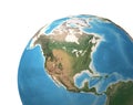 Planet Earth globe - North America and North Pole Royalty Free Stock Photo