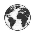 Planet Earth globe sketch vector illustration