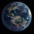 Planet earth globe view from space showing Royalty Free Stock Photo