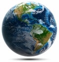 Planet Earth globe world map isolated