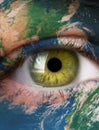 Planet earth and green human eye Royalty Free Stock Photo