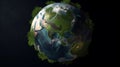 planet earth in green plants on dark night background INTERNATIONAL EARTH DAY nature conservation concept generative AI