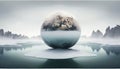 Planet Earth in Hyperrealistic Surrealism, Minimalist Photography, Made with Generative AI