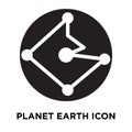 Planet earth icon vector isolated on white background, logo concept of Planet earth sign on transparent background, black filled Royalty Free Stock Photo