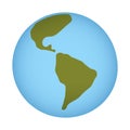 Planet earth isolated icon. Vector color sticker of earth, globe. Royalty Free Stock Photo