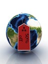 Planet earth with label sale Royalty Free Stock Photo