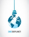 Planet earth lamp bulb