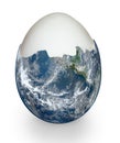 Planet earth like egg shell Royalty Free Stock Photo