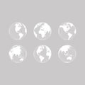 Planet Earth Lines Vector - Earth globe vector icons set. Royalty Free Stock Photo