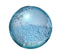 Planet Earth made of glass with a some water inside. Royalty Free Stock Photo