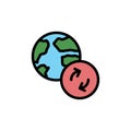 Planet Earth, map icon. Simple color with outline vector elements of navigation icons for ui and ux, website or mobile application Royalty Free Stock Photo