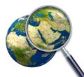 Planet Earth Middle East Crisis Royalty Free Stock Photo