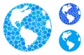 Planet Earth Mosaic Icon of Round Dots