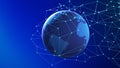 Planet earth with network connection lines, global graphic model