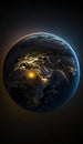 Planet Earth at night as seen from space. Elements of this image furnished by NASA Royalty Free Stock Photo