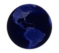 Planet Earth Night Light America View Isolated