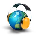Planet earth noise pollution concept Royalty Free Stock Photo